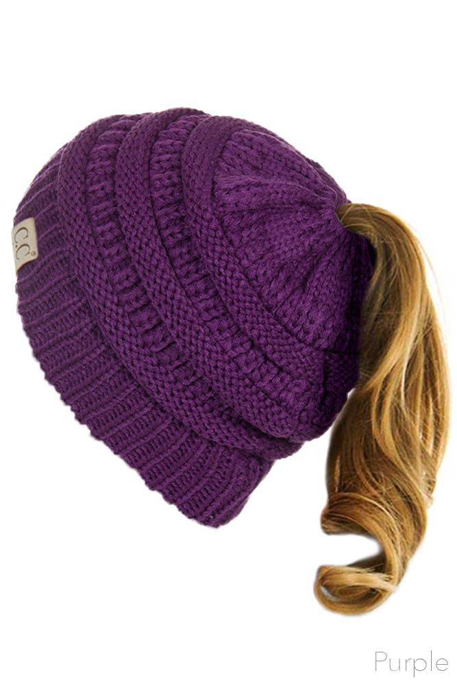 Hana - Wholesale Beanie - Kids - C.C Kids Solid Ponytail Beanie8