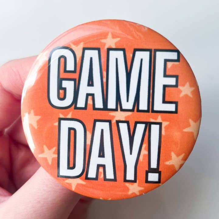 Orange Gameday-knap for engroshandel hos StellabluandCo.