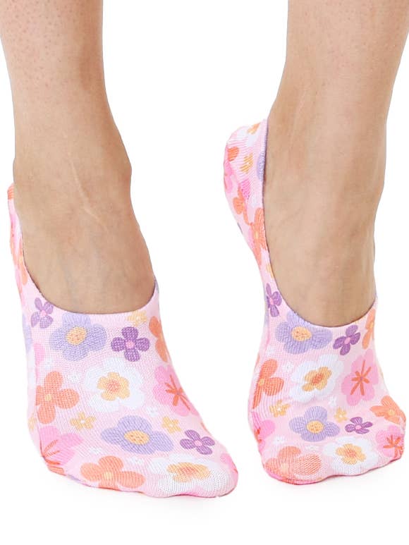 No-Show Liner Socks - Delicate Flowers - Pink for wholesale by Living Royal