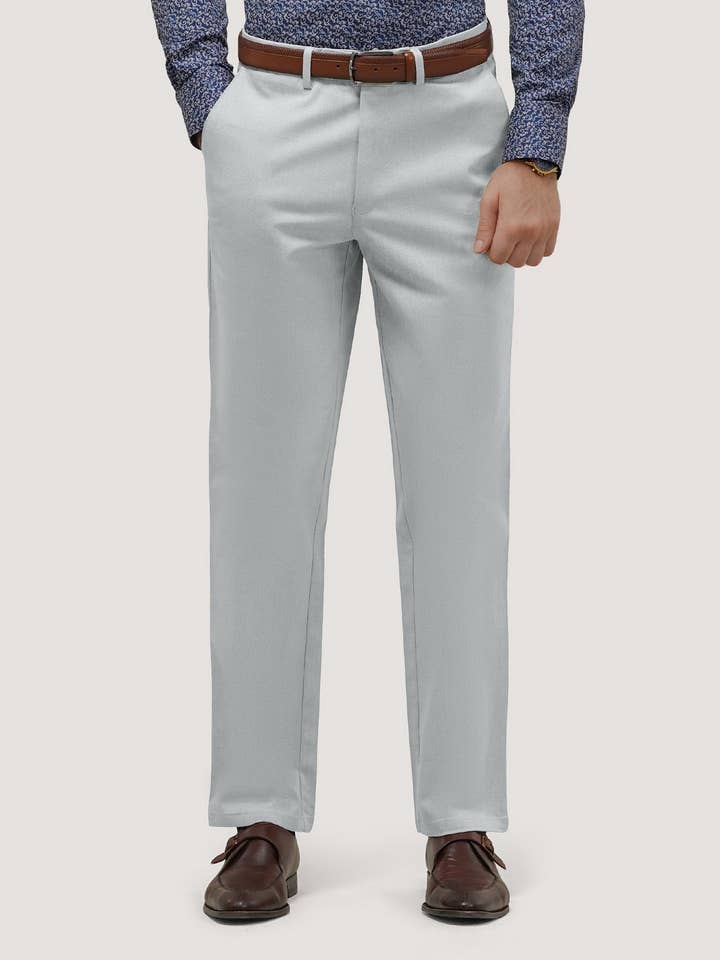 Silver Easy Care Chino Trouser for wholesale by Brian Oak Limited