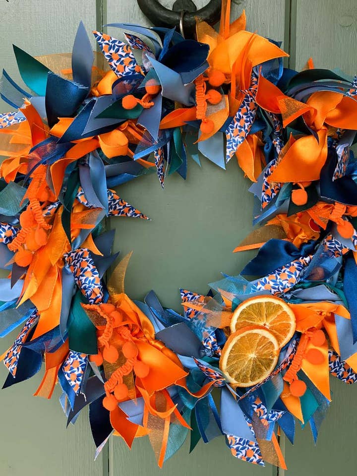 Orange Themed Wreath Kit for wholesale by Ribbons For You