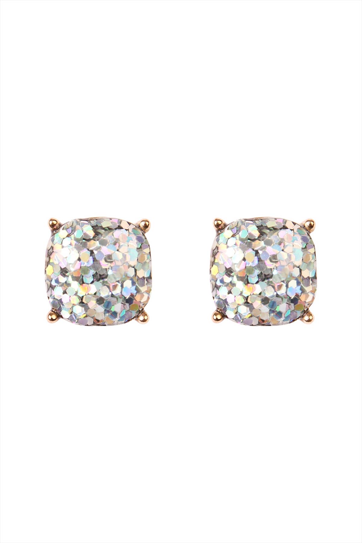 MYS Wholesale Inc - Wholesale Stud/Post Earrings - Shiny Cushion Glitter Earring14