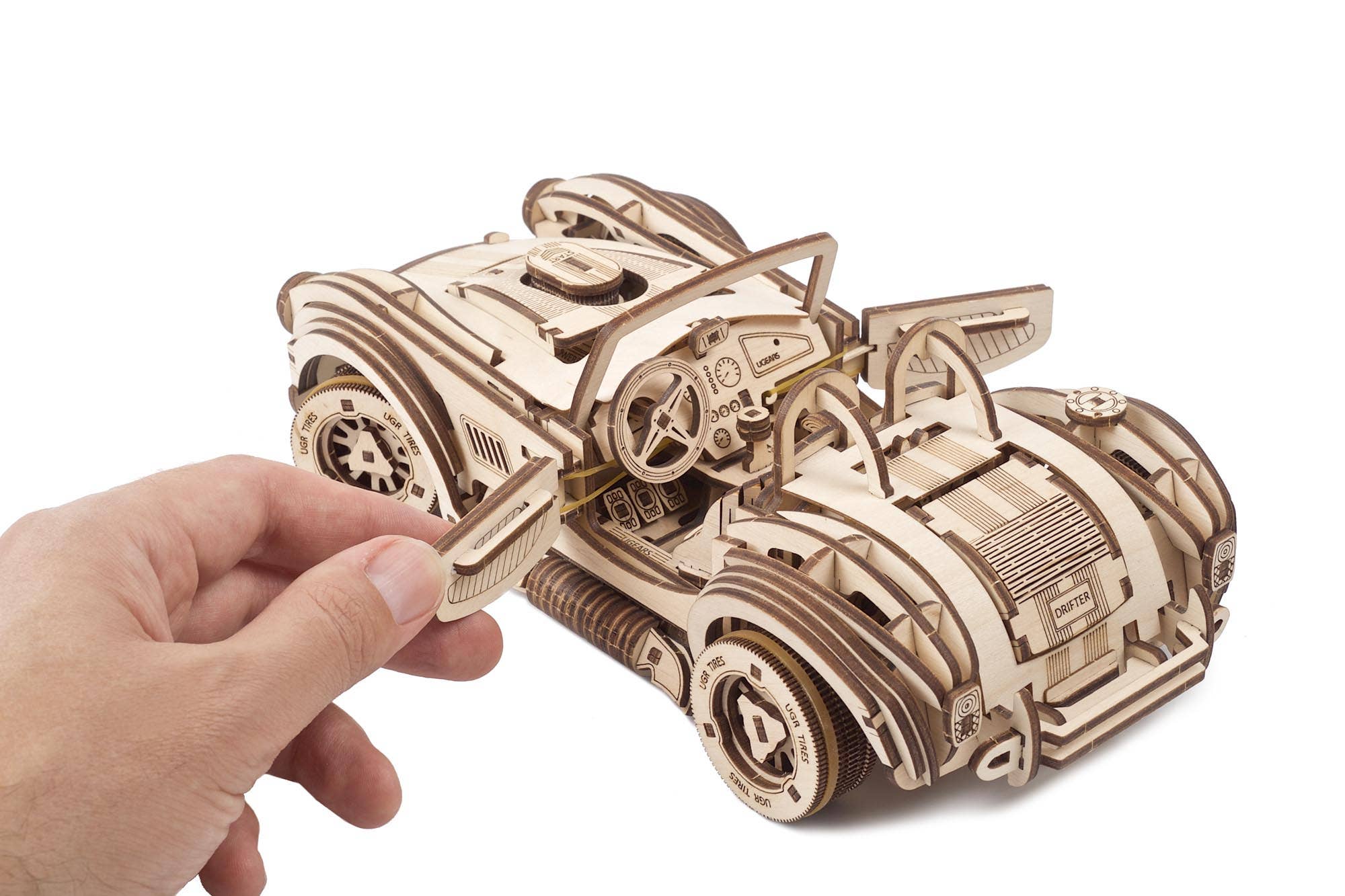 Ukidz LLC - Wholesale DIY Craft Kit - UGears Drift Cobra Racing Car -Wooden 3D Puzzles - DIY6