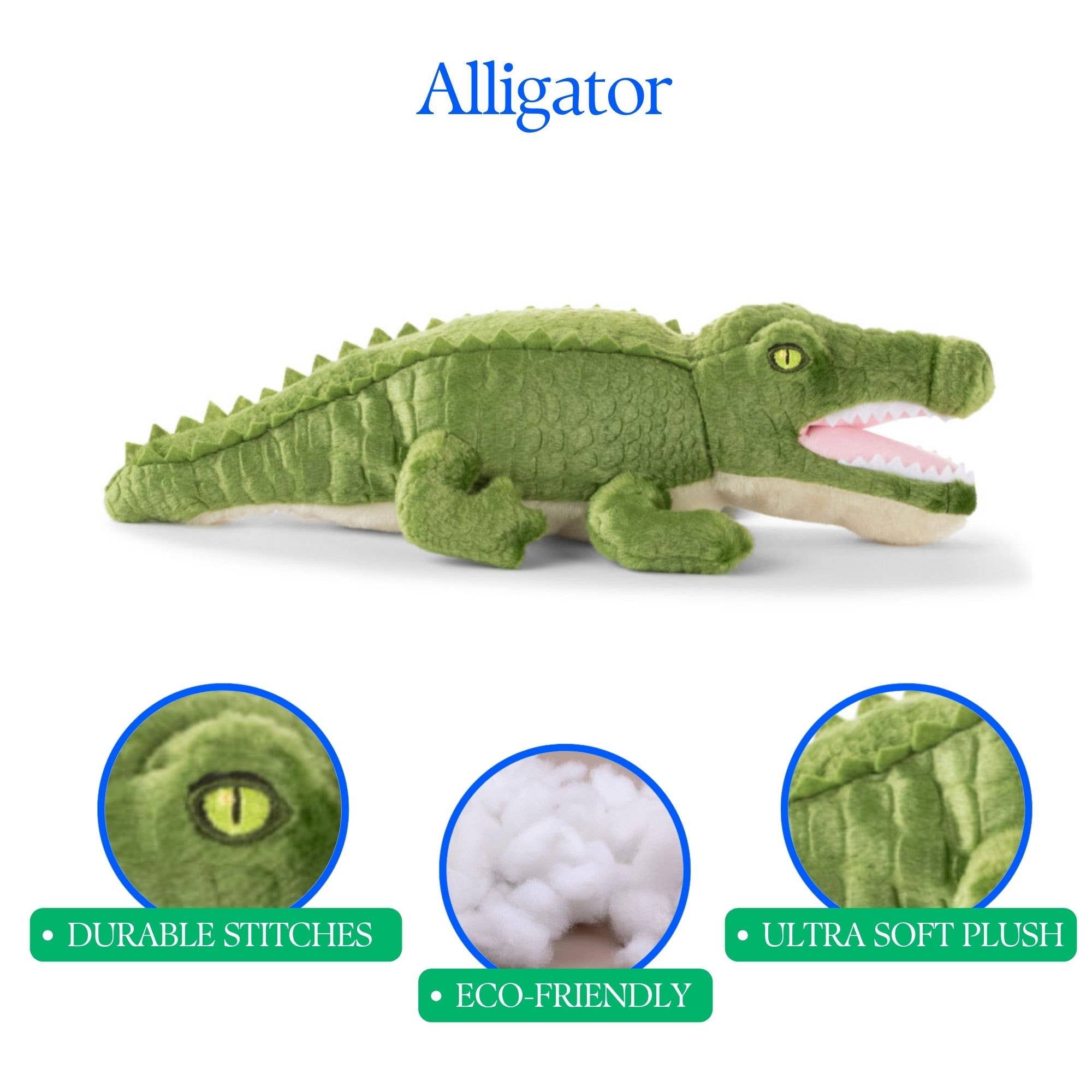 The Petting Zoo - Wholesale Stuffed/Plush Toy - Kids & Baby - Earth Keeperz Alligator small 10" Recycled Plush5