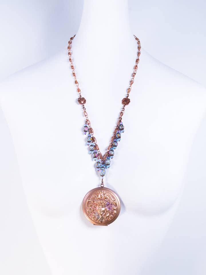 Smykker, Håndlavet Halskæde-Erindrings-Medaljon-OOAK-USA for engroshandel hos A Silk Purse