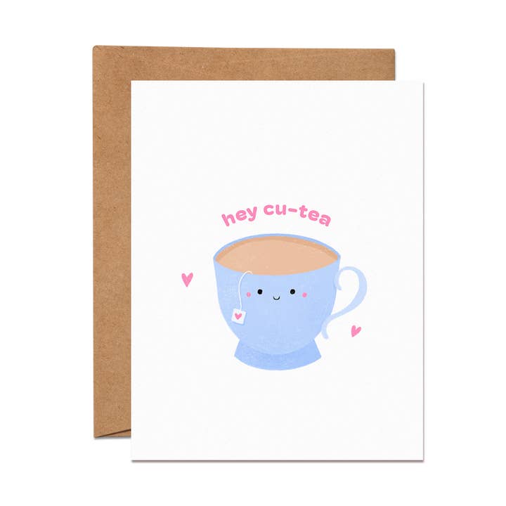 Hey Cu-tea Card for wholesale by Chat Papier
