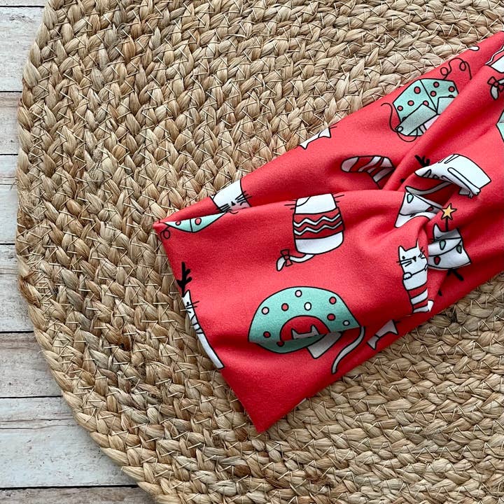 Designs by Rachel Joy - Wholesale Fashion Headband - Women's - Joyful Cats Knit Twist Headband
