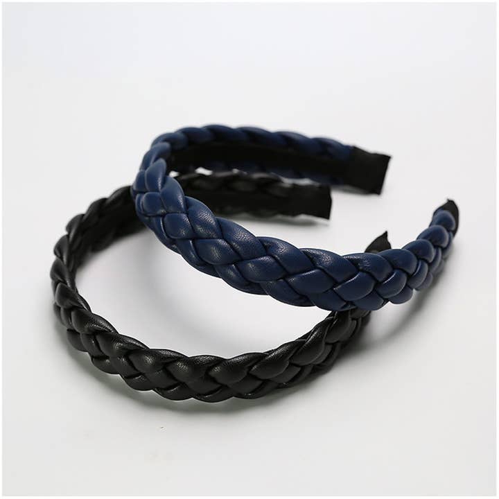 LanLivia - Wholesale Fashion Headband - Women's - Vintage style leather look braided headband-4 colours