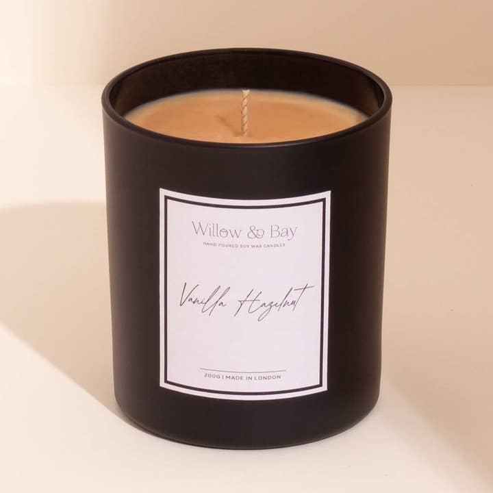 200g Vanilla Hazelnut Soy Candle for wholesale by Willow & Bay Scents