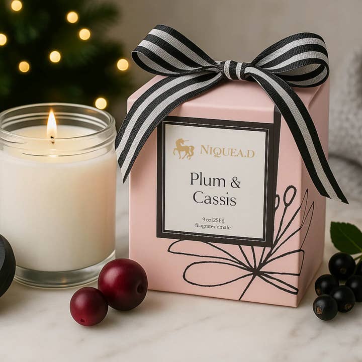 Plum and Cassis Serenity Candle for wholesale by NIQUEA.D