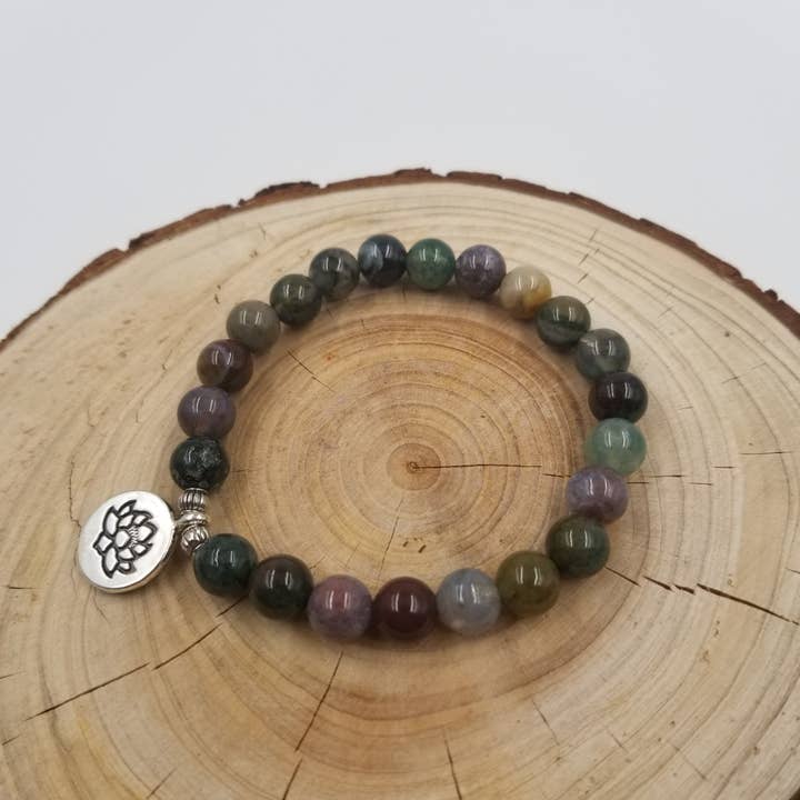 CHAKRA JEWELRY - Wholesale Charm/Dangle Bracelet - Handmade Natural Amazonite Lotus Charm Bracelet1