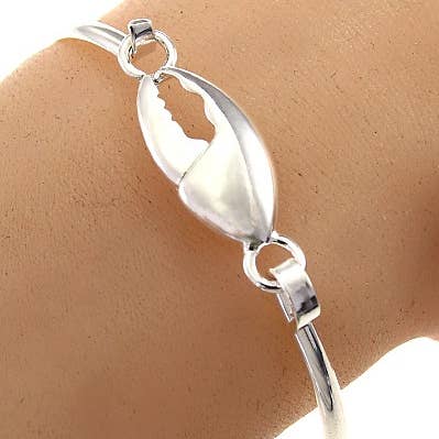 0011 PREMIERE - Wholesale Bangle Bracelet - FR2957 Silver Claw of Crawfish Crab Lobster Casting Bangle