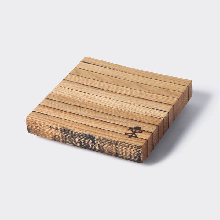 Pappy & Company - Wholesale Cutting Board - Bourbon Barrel Stave Cutting Board: Square
