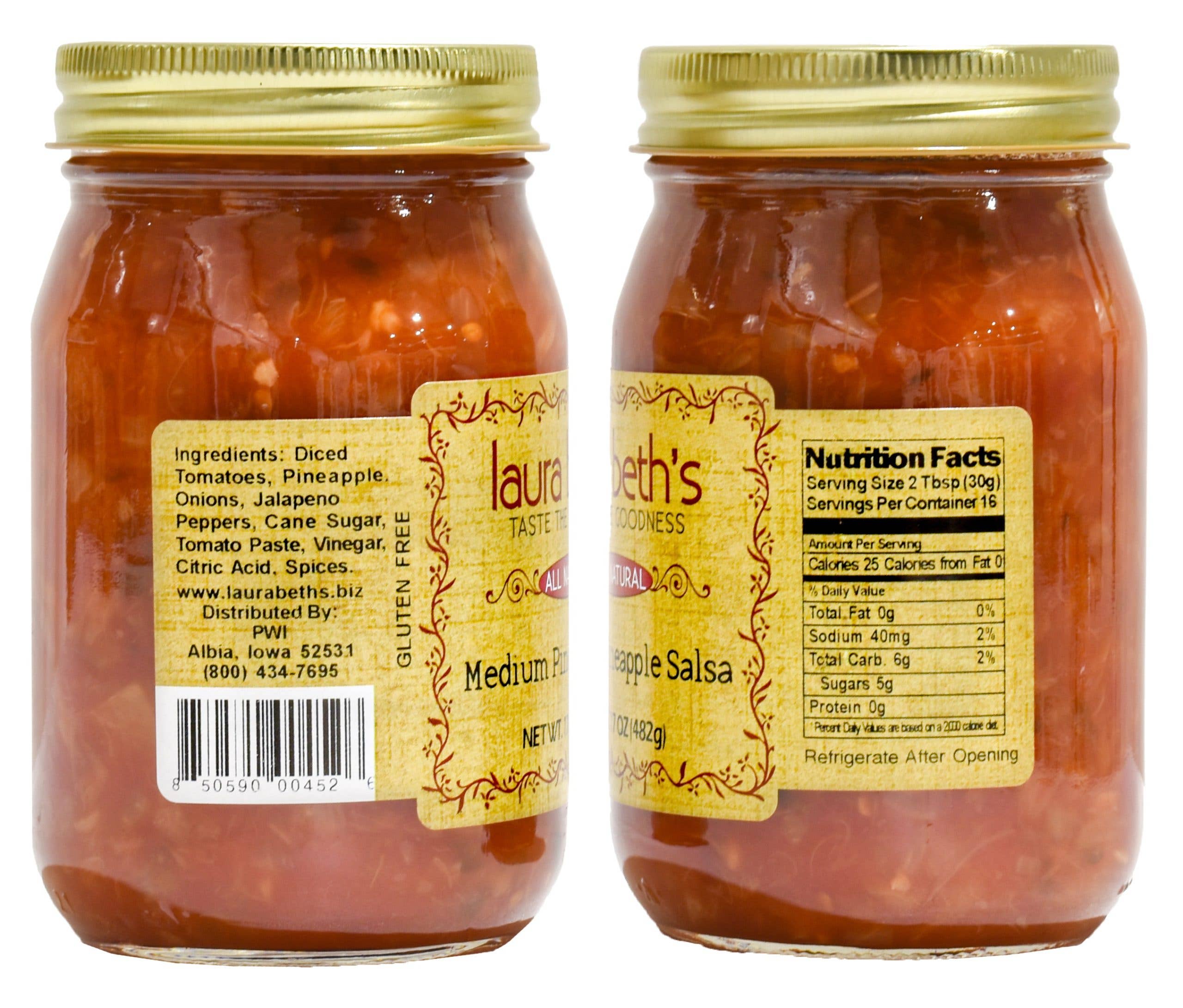 IOWA SMOKEHOUSE - Wholesale Salsa - Pineapple Medium (12/case)1