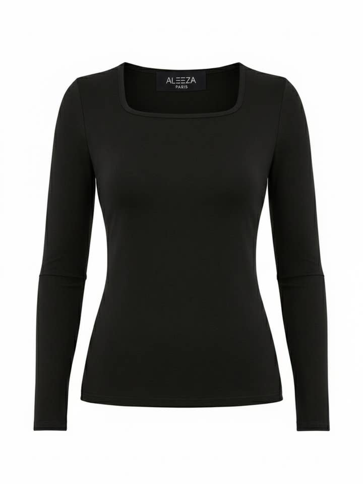 Top de gola quadrada por atacado de Aleeza Paris