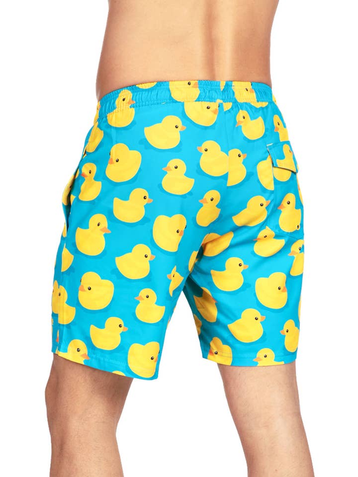 Tipsy Elves - Wholesale Swim Shorts - Men's - Rubber Ducky Stretch Swim Trunks - Men's Fun Bathing Suit