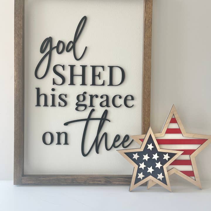 Laser cut God shed His grace for wholesale by JJ Squared Shop