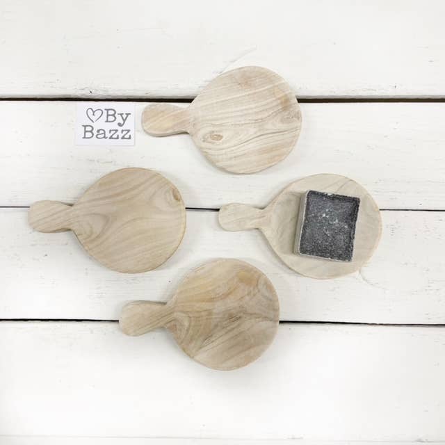 ByBazz - Wholesale Dienblad - Houten schaaltjes met steel, veelzijdig te gebruiken2