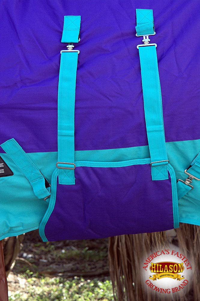 Purple Turquoise HILASON 1200D Winter Waterproof Poly Horse Blanket Belly Wrap | Turnout Blankets for Horses for wholesale on Faire6