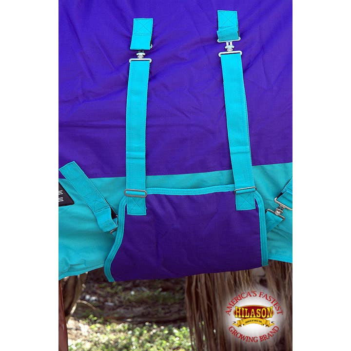 Purple Turquoise HILASON 1200D Winter Waterproof Poly Horse Blanket Belly Wrap | Turnout Blankets for Horses for wholesale on Faire6