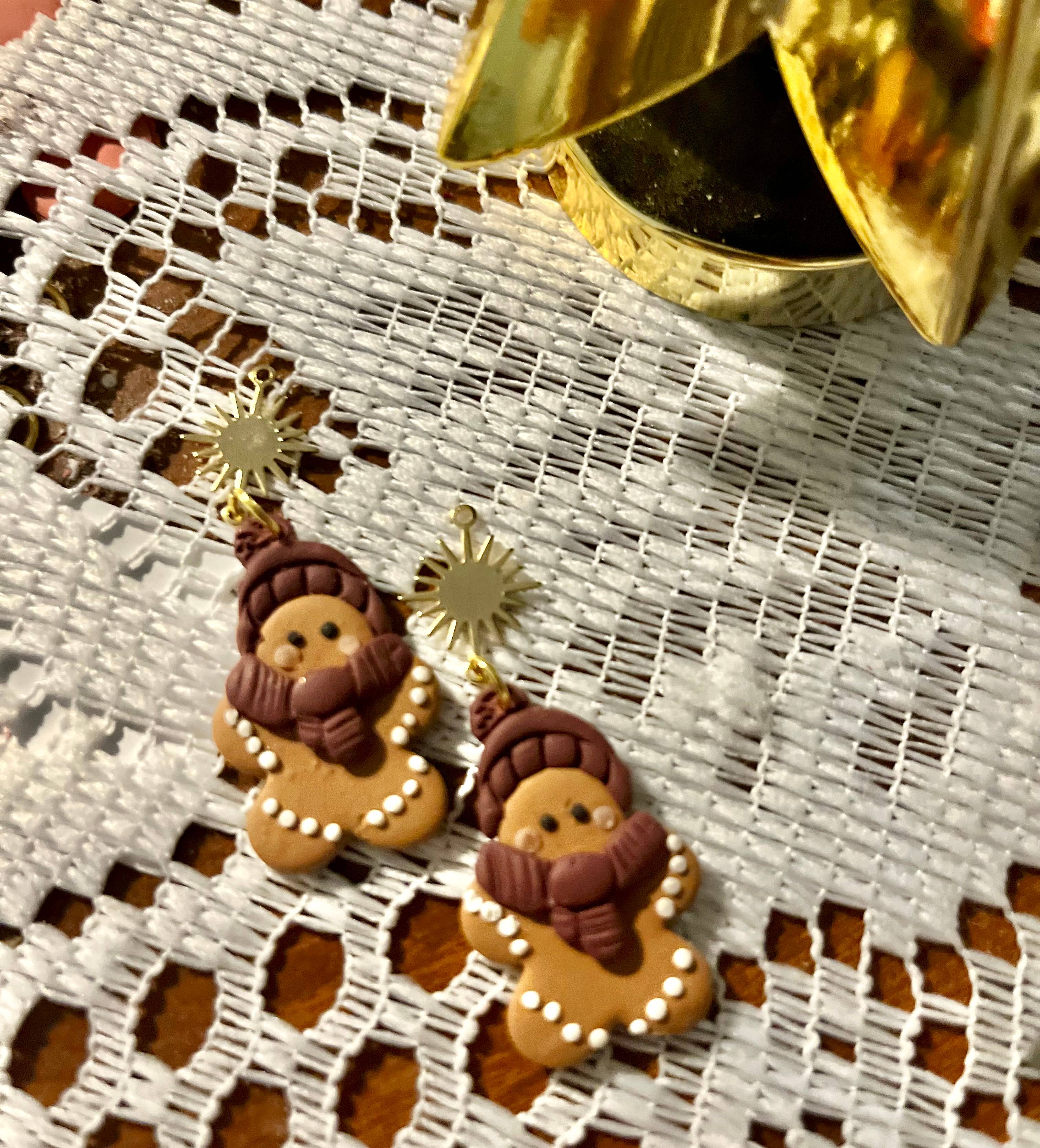 Terra Made - Vente Boucles d'oreilles pendantes - Boucles d'oreilles pendantes en pain d'épice des années 901