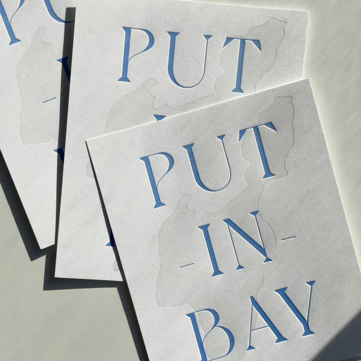Made By Victoria Laine - Wholesale Art Print - Put-in-Bay 2-Color Letterpress Print4