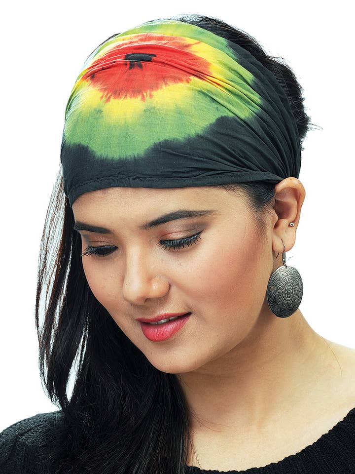 Rasta Tie-Dye - Diadema de algodón (5 unidades) para venta al por mayor de Yak & Yeti