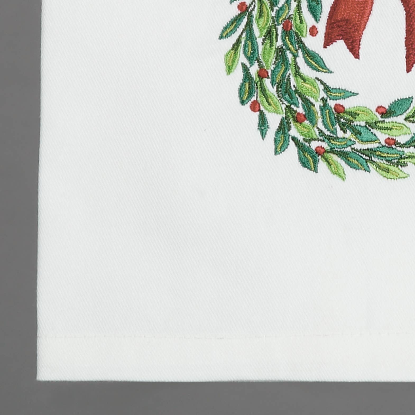 Peking Handicraft - Wholesale Tea Towel - Wreath Bow Kitchen Towel - Christmas2