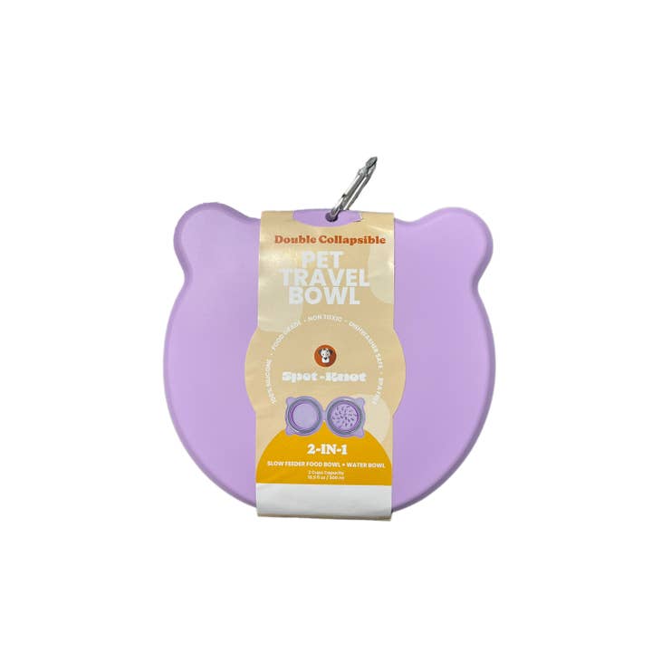 Spot N Knot - Vente Gamelle – chat et chien - Gamelle de voyage pliable en silicone avec double alimentation lente pour chien et chat7
