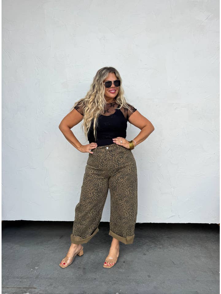 BLAKELEY - Wholesale Jeans - Women's - CHEETAH BARREL JEANS