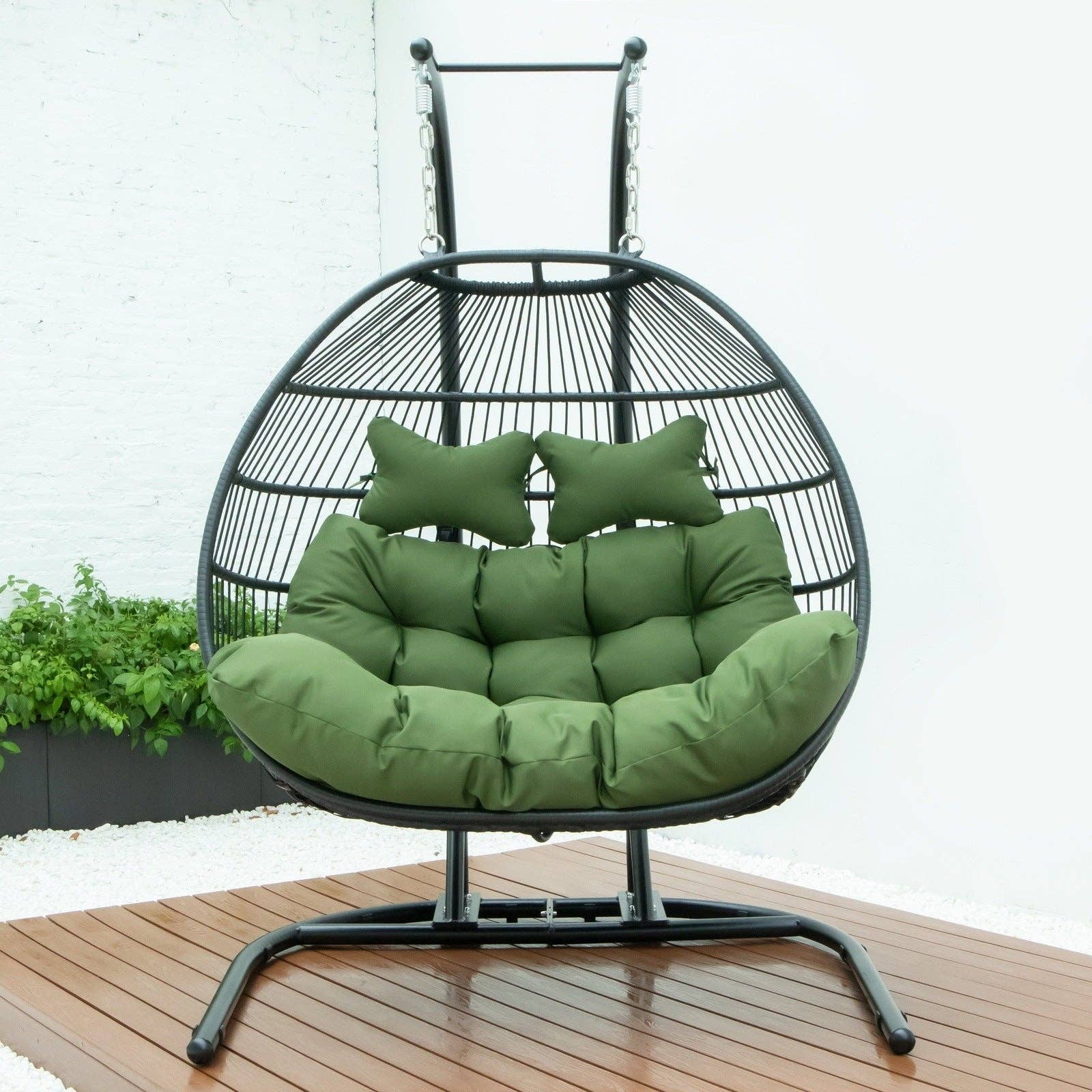 LeisureMod - Wholesale Egg Chair - Wicker 2 Person Double Folding Hanging Egg Swing Chair92