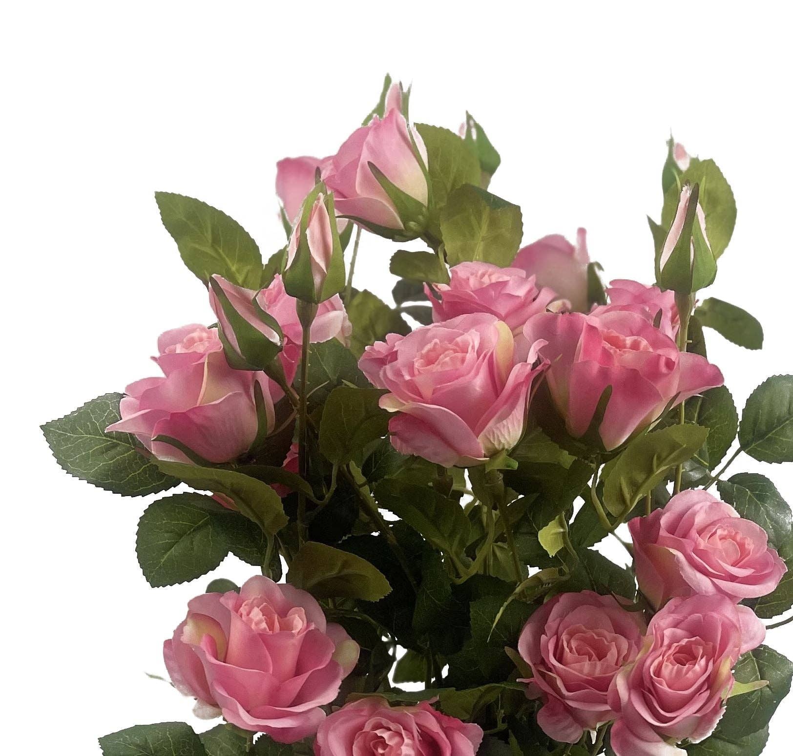 Leaf Design UK LTD – Engroshandel Kunstige blomster – Kunstige blomster Rose Bush Potted Deluxe Meget realistisk5