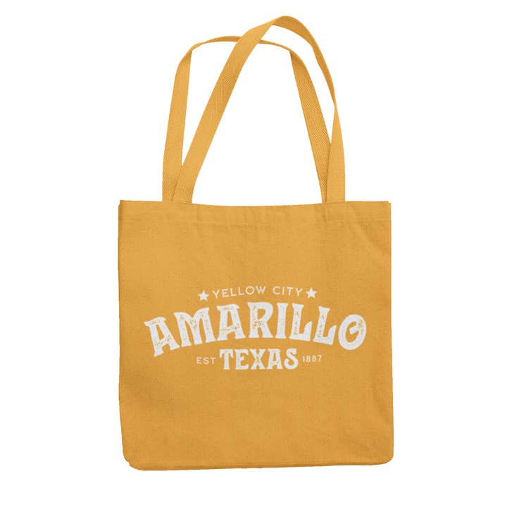 Amarillo Texas Tote Bag - Yellow City for wholesale by Made in Texas Co.