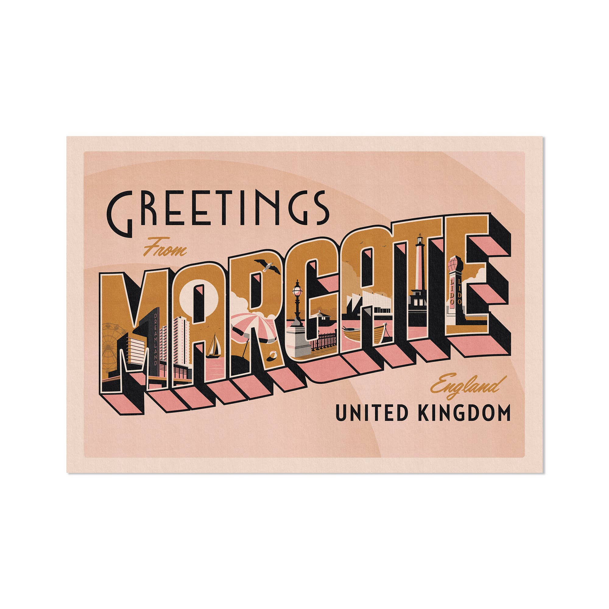 Telegramme Paper Co. – wholesale Art print – Greetings from Margate Giclée Art print0