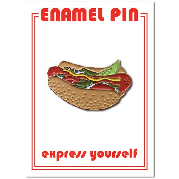 Chicago Hot Dog Pin for wholesale by THE FOUND