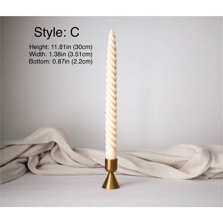 MarneyAsh - Wholesale Tapered candle/candlestick - Spiral Taper Candlesticks, Modern Soy Beeswax Taper Candles4
