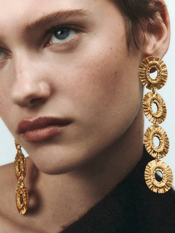 Geometric Hollow Solid Color Drop Earrings for wholesale by StyleGalX