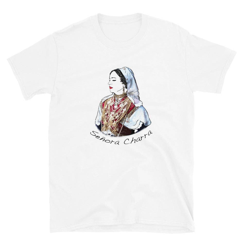 El loco del Pelo Rizo - Wholesale Screen Printed T-Shirt - Unisex - Señora Charra T-shirt0