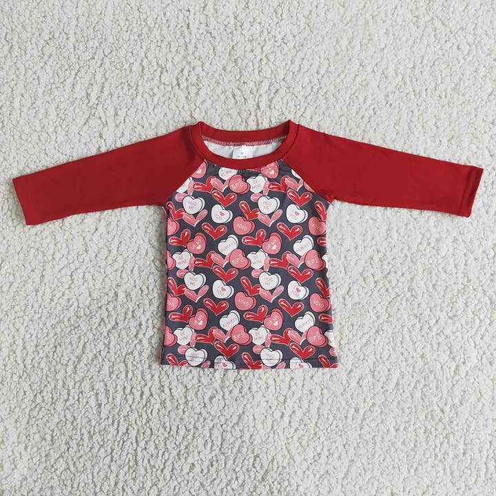 Boys Valentines heart shirts for wholesale by Aier Wholesale