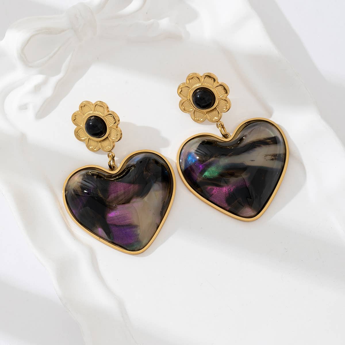 Goud Hangende oorbellen - Elina voor groothandel op Faire1