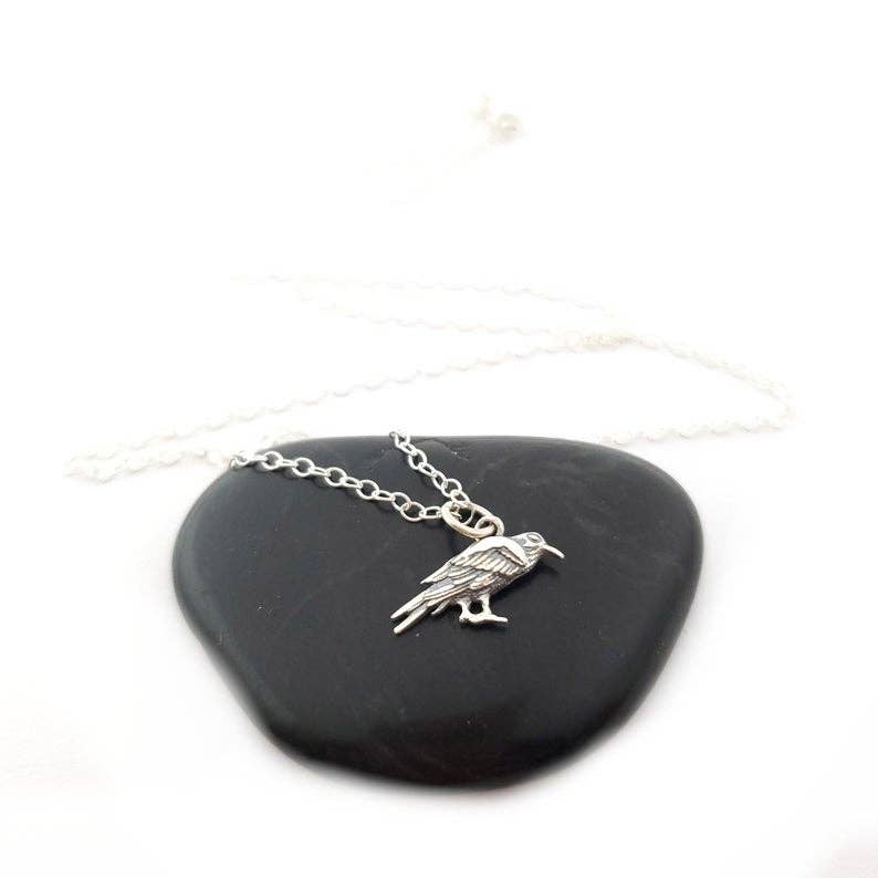 CY Design Studio - Wholesale Pendant/Charm Necklace - Tiny Raven Charm Sterling Silver Necklace0