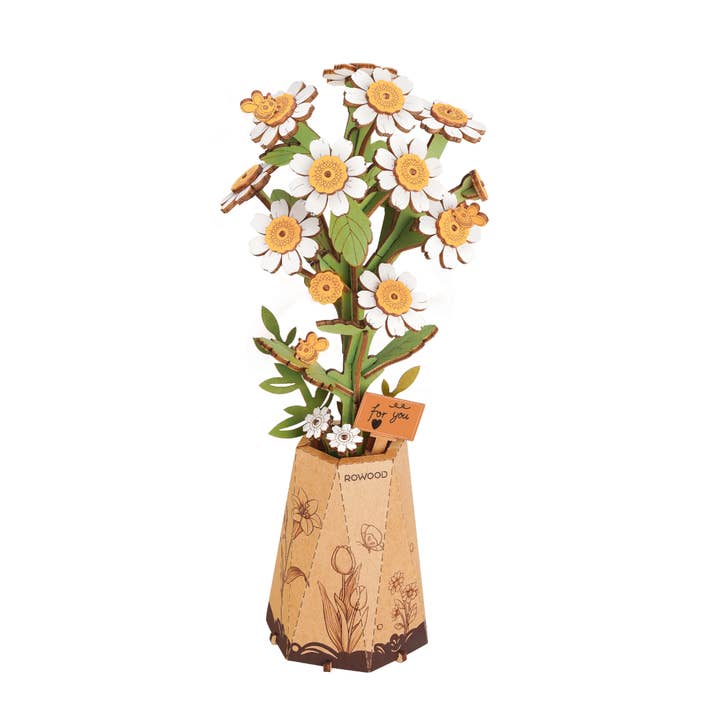 Hands Craft - Wholesale DIY Craft Kit - 3D Wooden Flower Puzzle: Chamomile