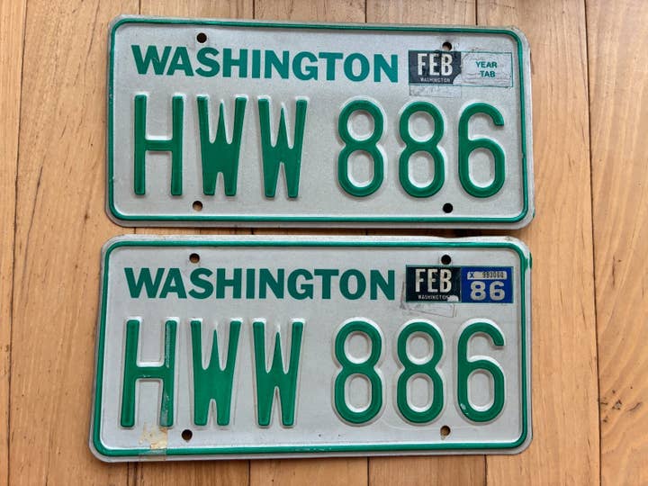 1983 to 1986 Pair Of Washington State License Plates -Check W/ DOL First For YOM for wholesale by RusticPlates
