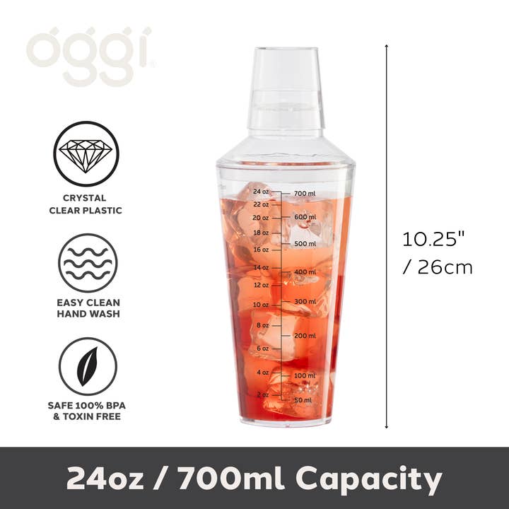 Oggi – wholesale Cocktail shaker – Cocktail Shaker, 24oz Clear