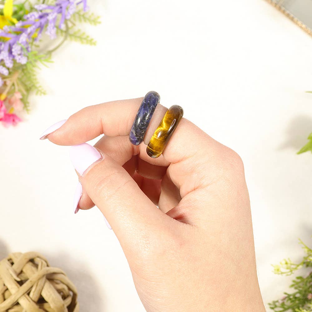 Natures Artifacts Inc - Wholesale Band/Stacked Ring - Assorted Semi-Precious Gem Stone Rings2