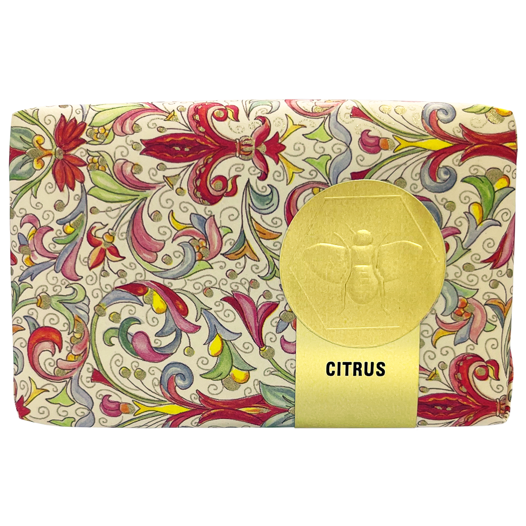 Honey House Naturals - Wholesale Bar Soap - Florentine Paper Wrapped Soap Display - 18ct3