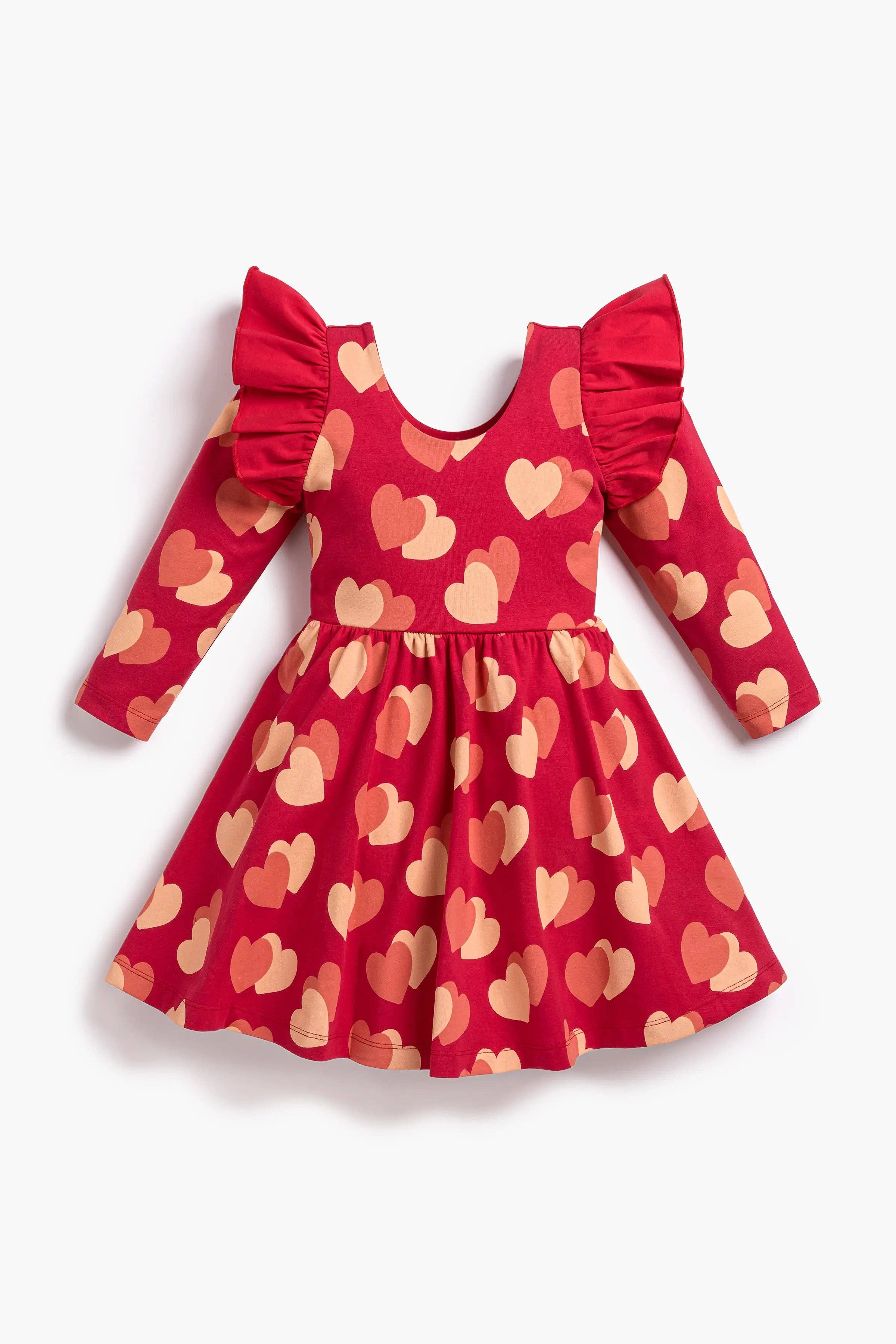 Monica + Andy – wholesale Klänning – Barn – Alla hjärtans dag Volang Låt oss Dansa Klänning_Fladdrande Hjärtan0