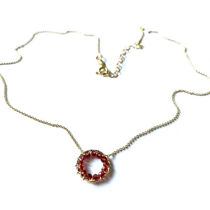 Chain necklace - Medicine Wheel - Maroon for wholesale by MundoconAlma*