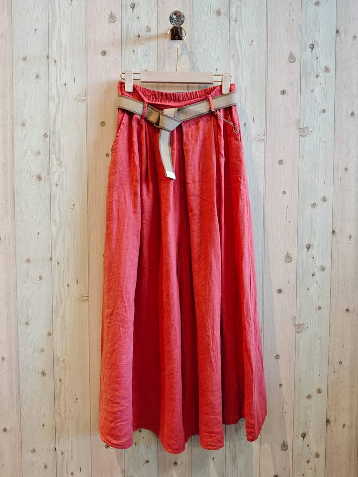 Linen & More - Wholesale Pants - Women's - REF 30522 TROUSERS BELT 100% LINEN