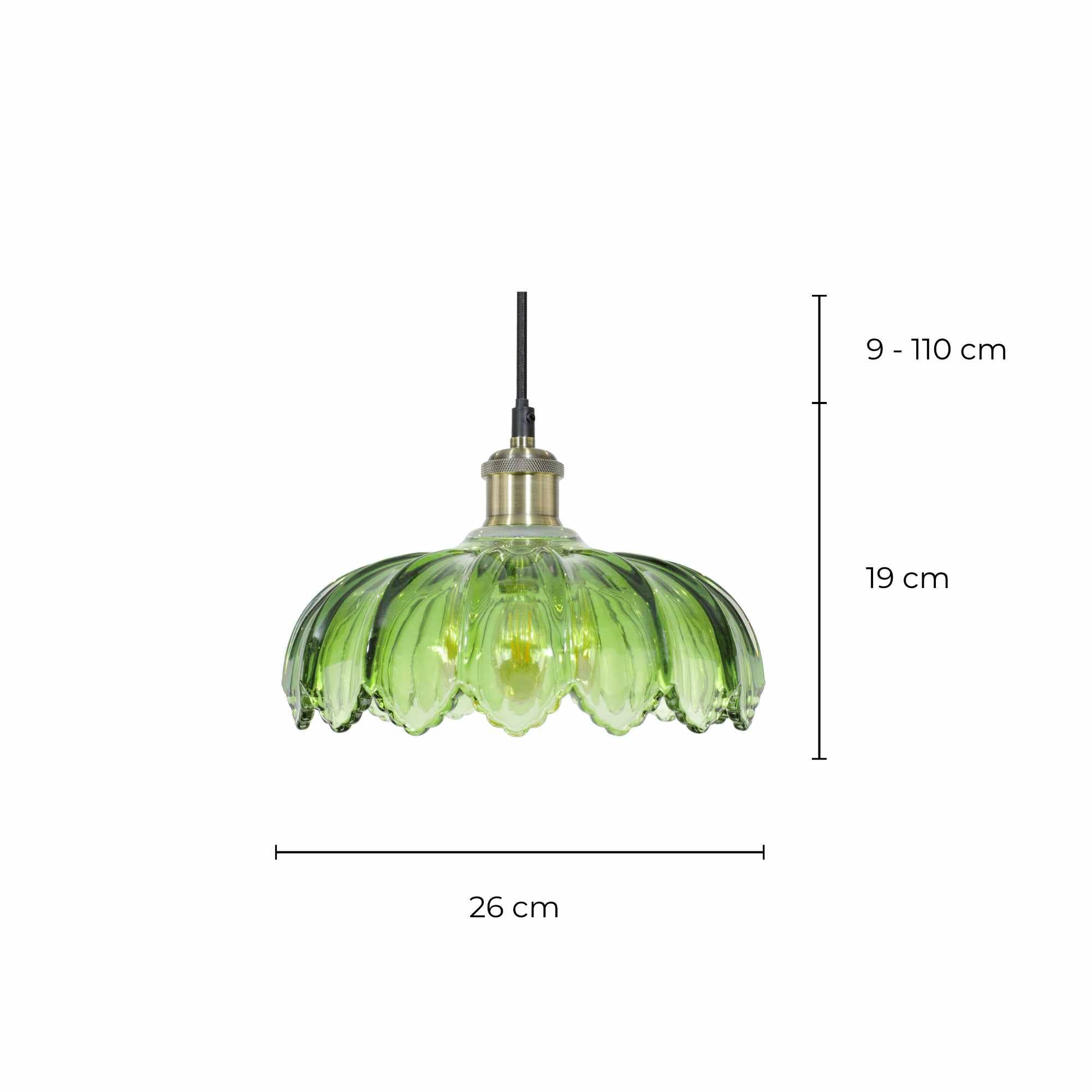 C-Création - Wholesale Chandelier/Hanging Light - Retro-style colored glass pendant Petal36